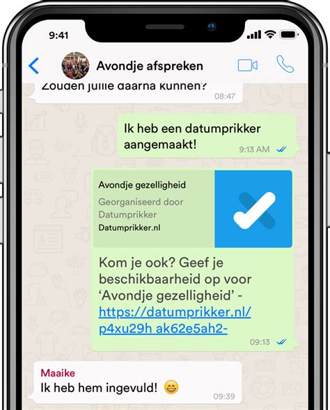 datumprikker whatsapp maken|Datumprikker can now also be shared via WhatsApp